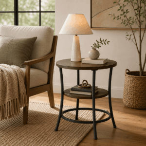Round Storage End Table