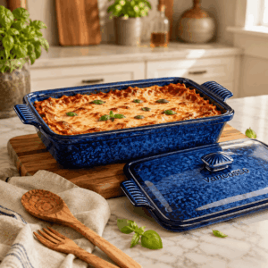 Covered Stoneware Baker