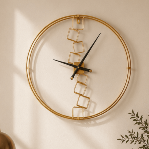 27" Geometric Metal Wall Clock