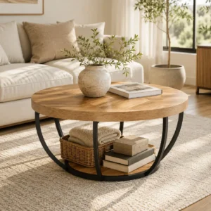 Round Wood Coffee Table