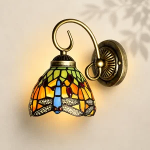 Dragonfly Tiffany-Style Wall Sconce